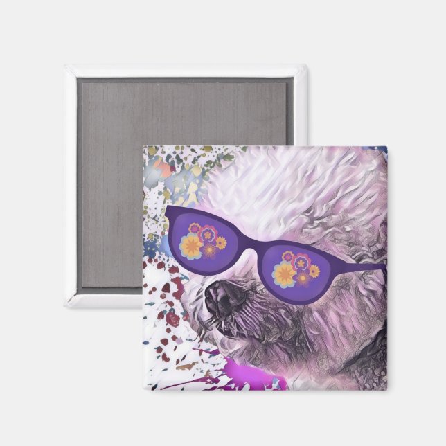 Hippie 'Chon the Bichon Magnet (Front/Back)