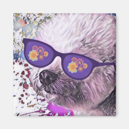 Hippie 'Chon the Bichon Magnet
