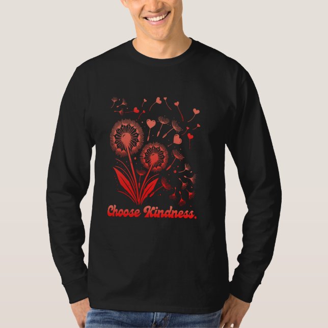 Hippie CHOOSE KINDNESS Flower Power Funny Dandelio T Shirt (Framsida)