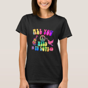 Hippie Costume Fredstecken Kärlek 60-talet Party M T Shirt