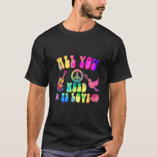 Hippie Costume Fredstecken Kärlek 60-talet Party M T Shirt