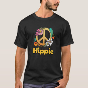 Hippie Costume Peace Flowers Kärlek Retro T Shirt