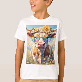 Hippie Cow 🐄 ✌️ | Moo-d i Kärlek T Shirt