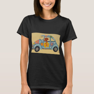 Hippie Dachshund i bil T Shirt