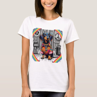 Hippie Dachshund T Shirt