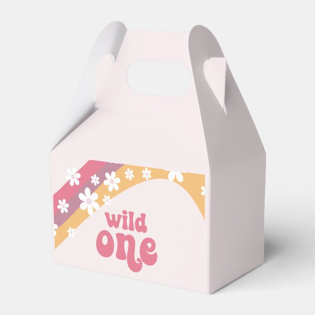 Hippie Daisy boho Wild One Regnbåge Presentaskar (Framsidan Sidan)