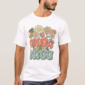 Hippie Daisy Flower Nurse Retro T Shirt