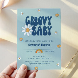 HIPPIE DAZE Groovy Baby Shower Inbjudningar
