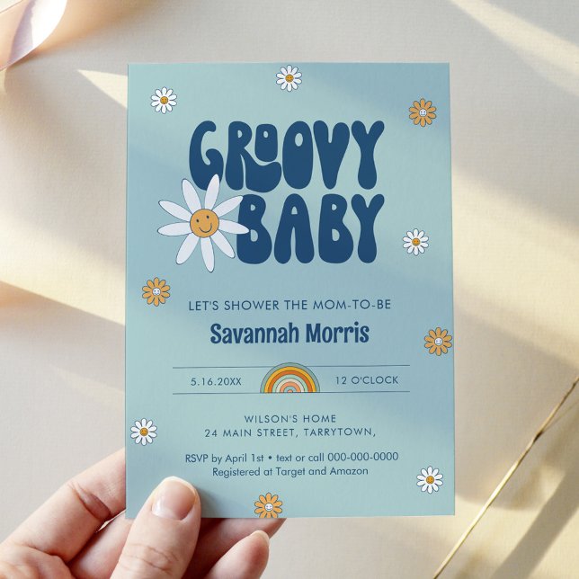 HIPPIE DAZE Groovy Baby Shower Inbjudningar (Skapare uppladdad)