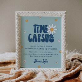 HIPPIE DAZE Groovy Blue Time Capsule-tecken Poster