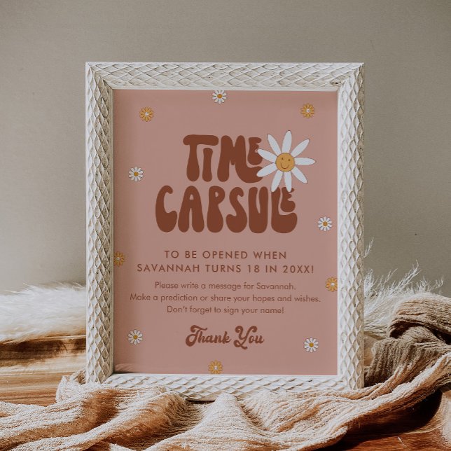 HIPPIE DAZE Groovy Time Capsule-tecken Poster (Skapare uppladdad)