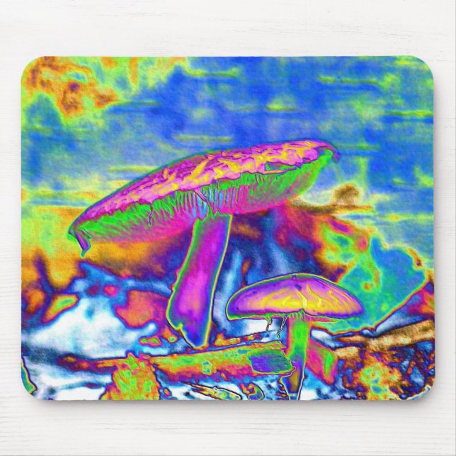 Hippie Dippie Trippy 'Shrooms Mousepad Musmatta (Framsidan)