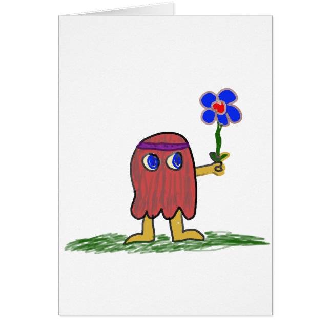 Hippie Dippy Flower Hälsningskort (Framsidan)