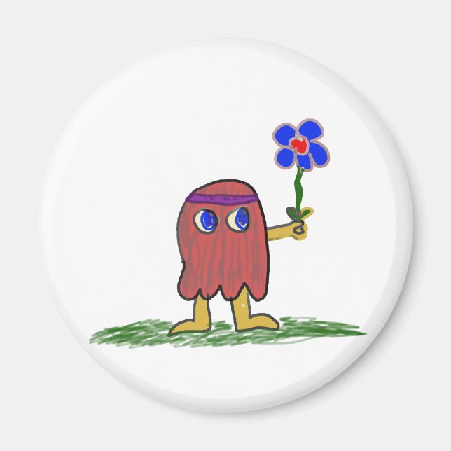 Hippie Dippy Flower Magnet (Framsidan)