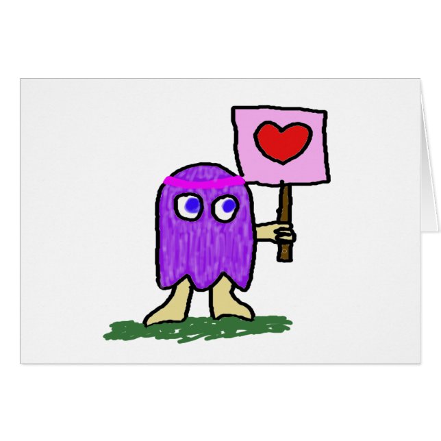 Hippie Dippy Kärlek Hälsningskort (Framsidan Horizontal)