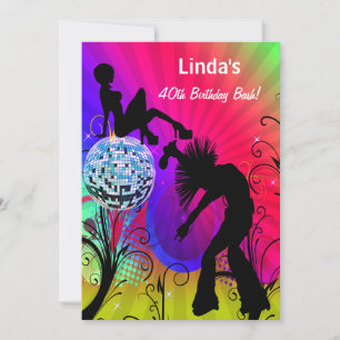 Hippie Disco-retro-gruppinbjudan Inbjudningar