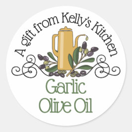 Hippie doodle-olivolja gren från mitt kök ... runt klistermärke