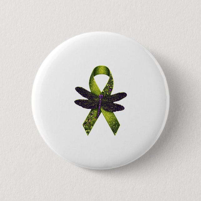 Hippie Dragonfly Green Ribbon Cerebral Palsy Aware Knapp (Framsida)