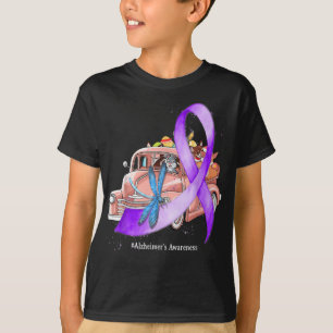 Hippie dragonfly lila ribbon alzheimer t shirt