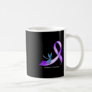 Hippie Dragonfly Lila Ribbon Heimers Awareness Kaffemugg