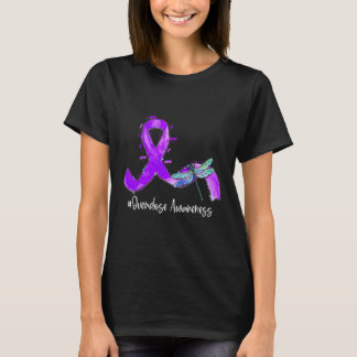 Hippie Dragonfly Lila Ribbon Överdoseringsmedveten T Shirt
