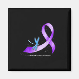 Hippie Dragonfly Lila Ribbon Pancreatic Cancer A Magnet