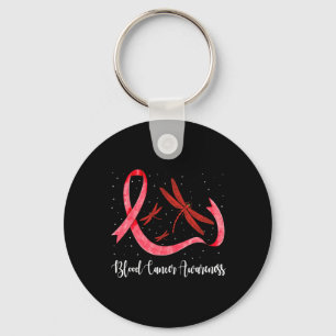Hippie Dragonfly Red Ribbon Blood Cancer Awareness Nyckelring