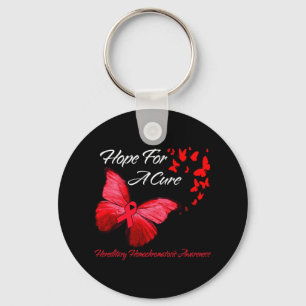 Hippie Dragonfly Red Ribbon Blood Cancer Awareness Nyckelring