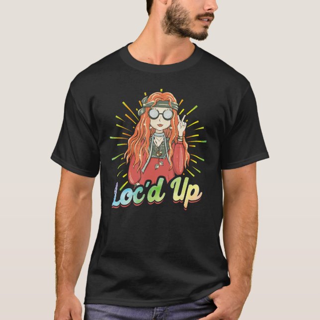 Hippie Dreadlocks Rasta Loc d Up T Shirt (Framsida)