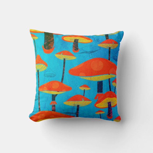 Hippie Dreamy Retro Vibe Enchanting svamp Kudde (Framsida)