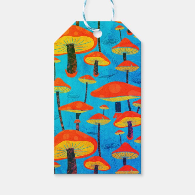 Hippie Dreamy Retro Vibe Enchanting svamp Presentetikett (Framsidan)