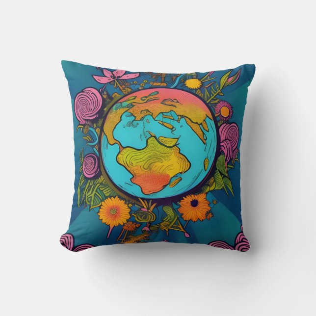 Hippie Earth Kudde (Framsida)