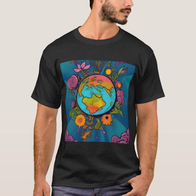 Hippie Earth T Shirt (Framsida)