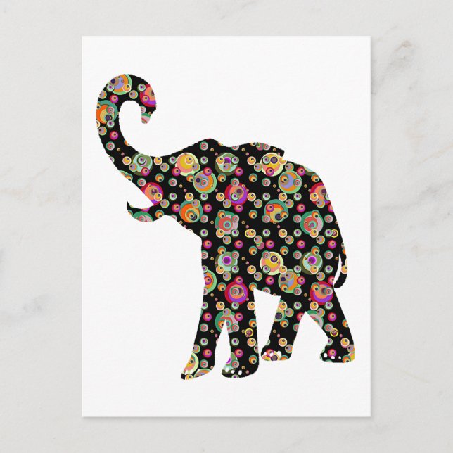 Hippie Elephant-vykort Vykort (Framsida)