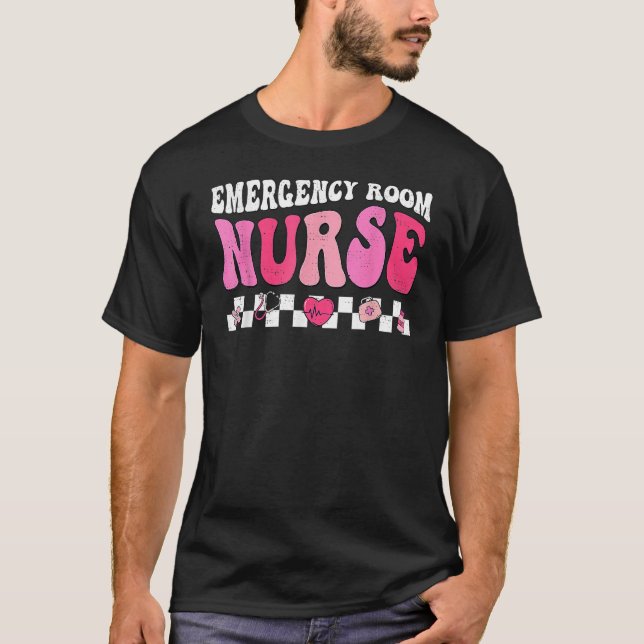 Hippie Emergency Room Nurse Funny Valentines Day T T Shirt (Framsida)