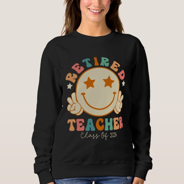 Hippie Face Retired Teacher Class of 2024 Retireme T Shirt (Framsida)