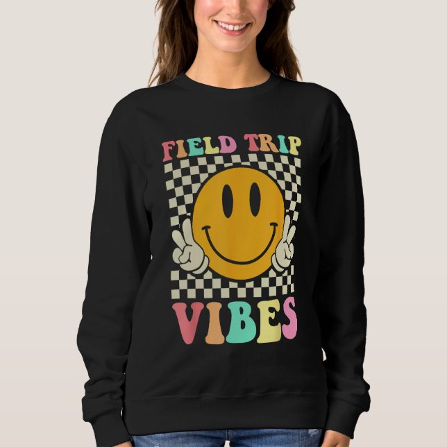 Hippie Field Trip Vibes For Teacher Kids Field Day T Shirt (Framsida)