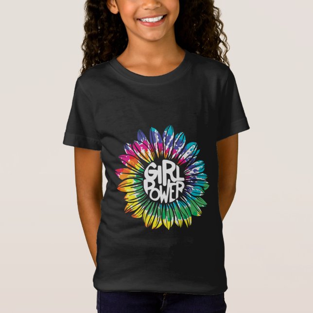 Hippie Fleur Enfants Girl Power T Shirt (Framsida)