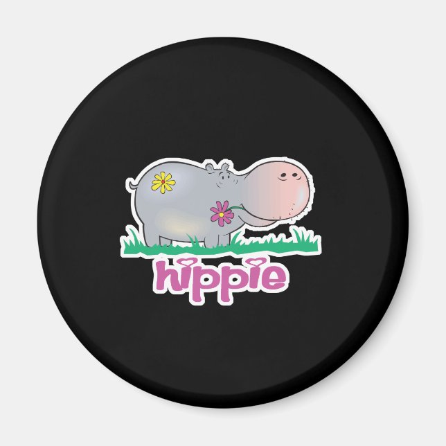hippie flodhäst magnet (Framsidan)