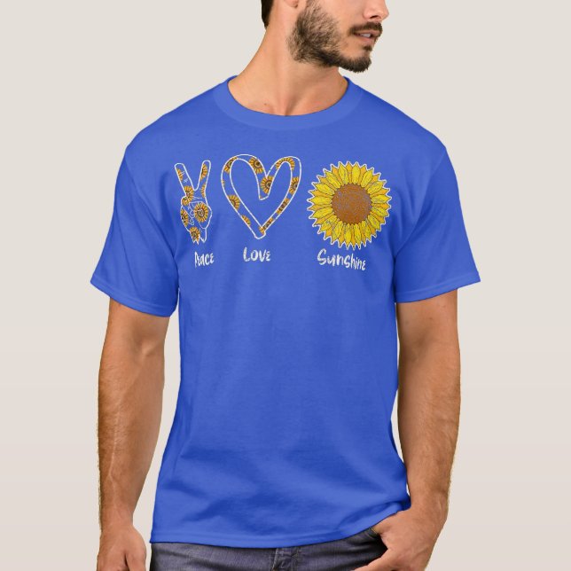 Hippie Florist Blommigt Flower Peace Kärlek Sunshi T Shirt (Framsida)