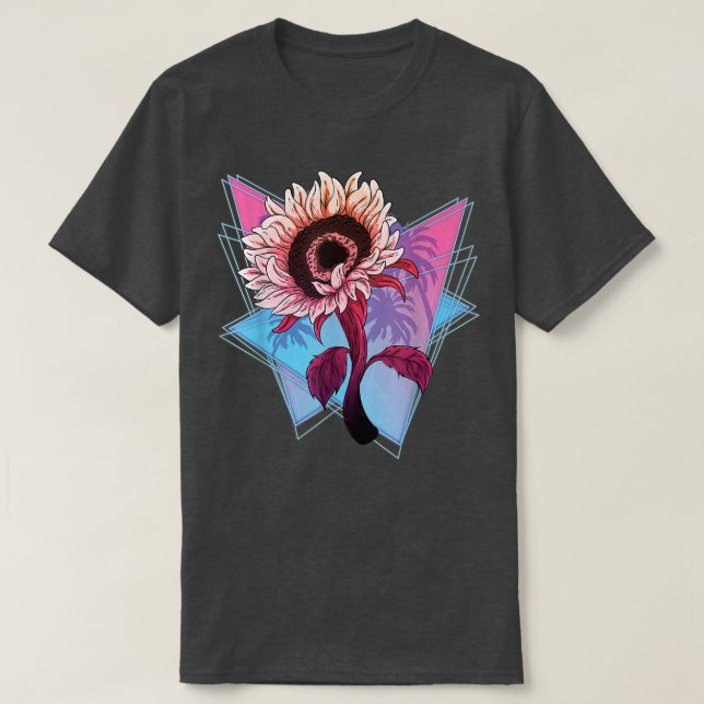 Hippie Flower 90s Vaporwave Gardener Sunshine Sunf T Shirt (Design framsida)
