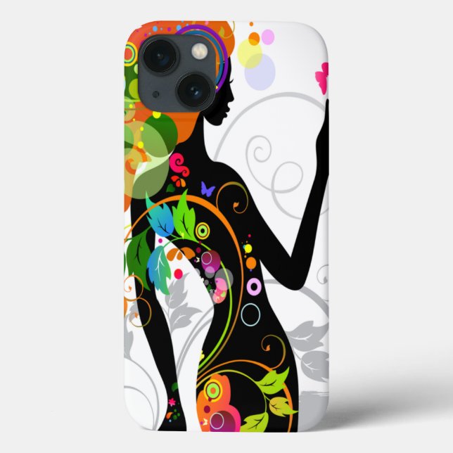 Hippie Flower Girl Silhouette (Baksida)