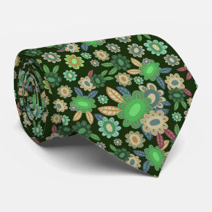 Hippie Flower-Grönt-blommor Slips