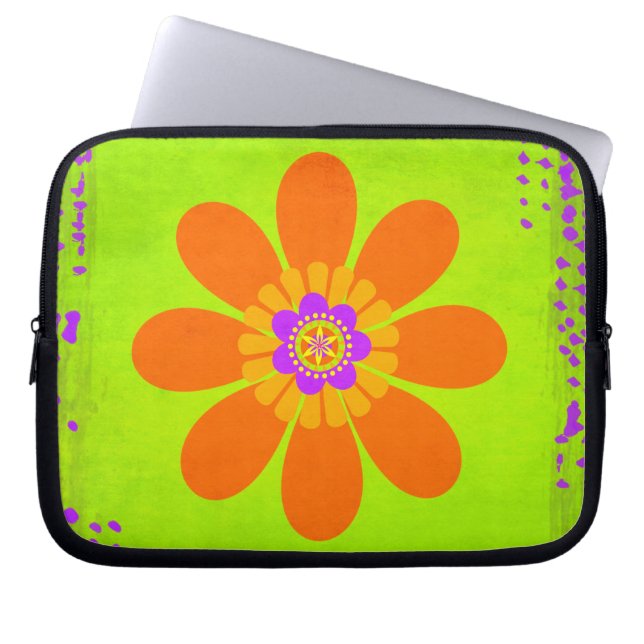 Hippie Flower Laptop Sleeve (Framsidan)