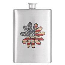 Hippie Flower Power Fredstecken American Flagga
