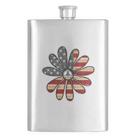 Hippie Flower Power Fredstecken American Flagga Fickplunta