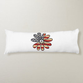 Hippie Flower Power Fredstecken American Flagga Kroppskudde