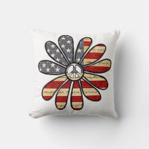 Hippie Flower Power Fredstecken American Flagga
