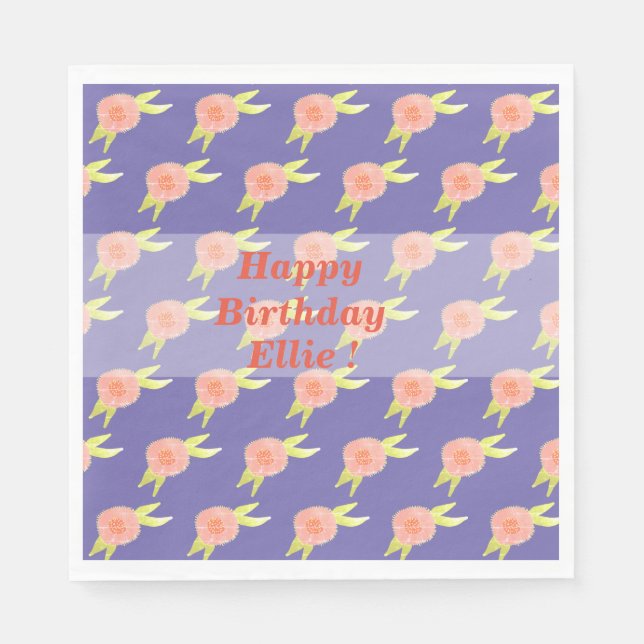 Hippie Flowers Napkins Pappersservett (Framsidan)