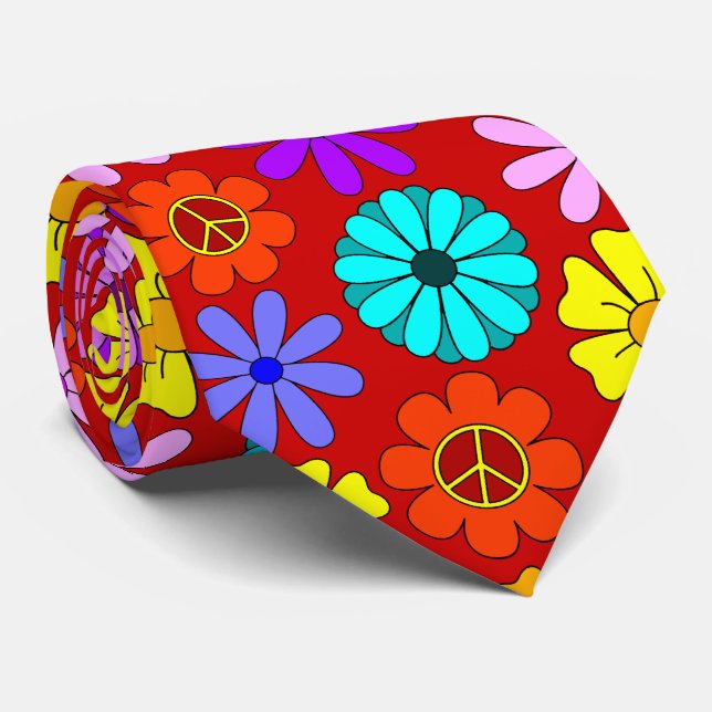 Hippie Flowers Neck Tie Slips (Rullad)
